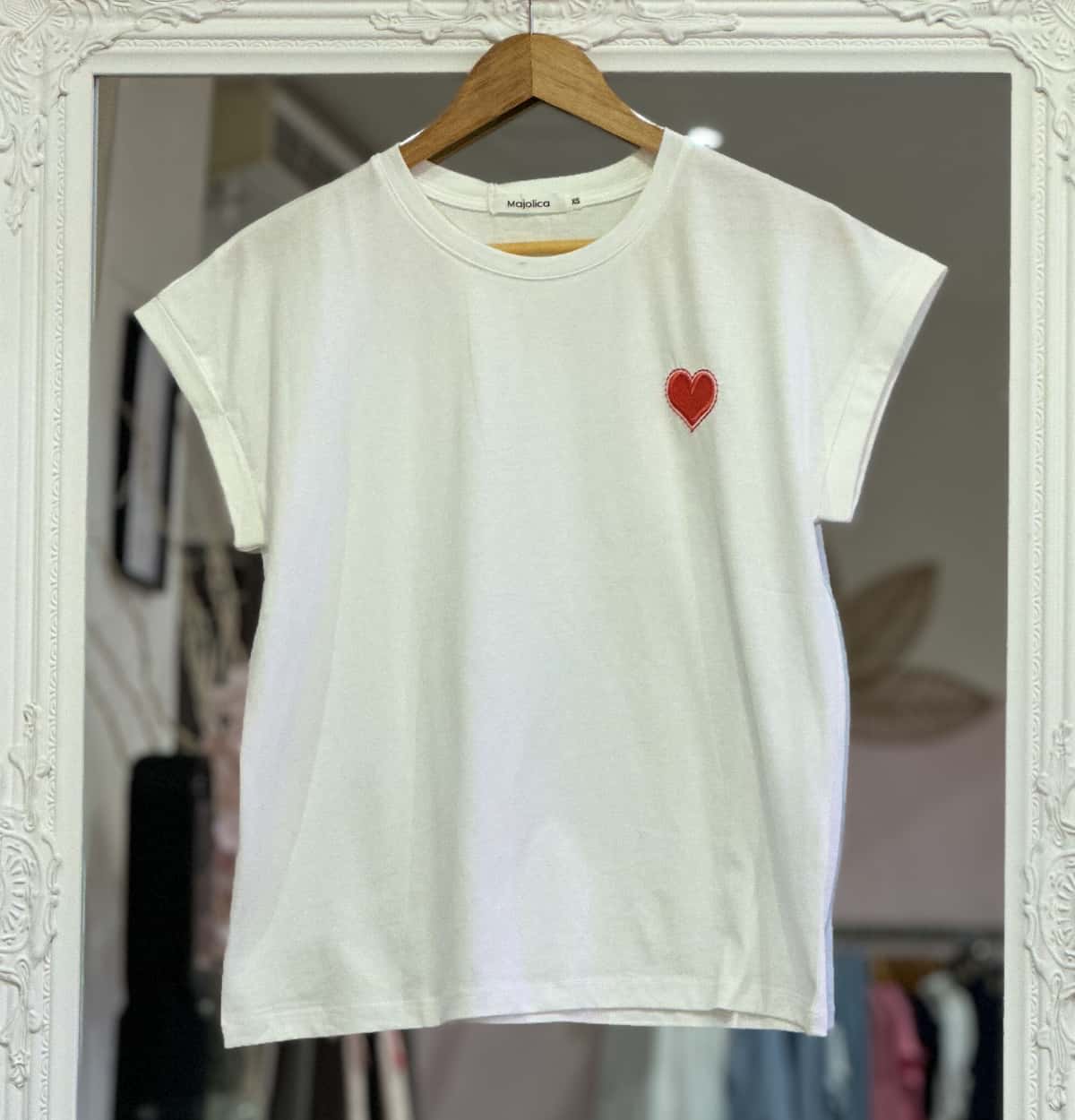 T shirt coeur orange