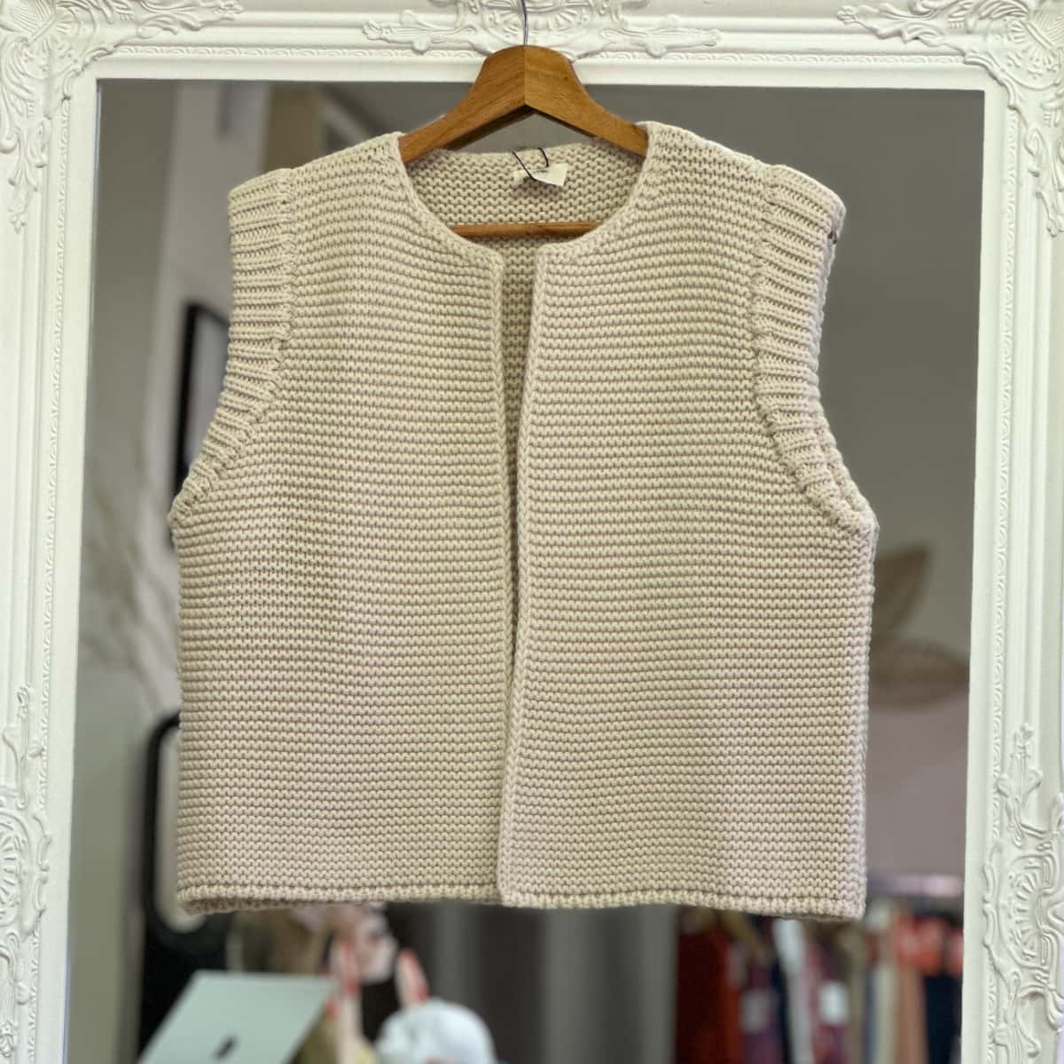 Gilet sans manche beige