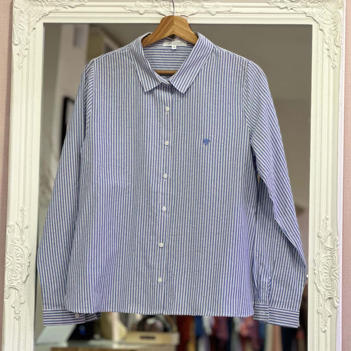 Chemise double rayures bleues femme