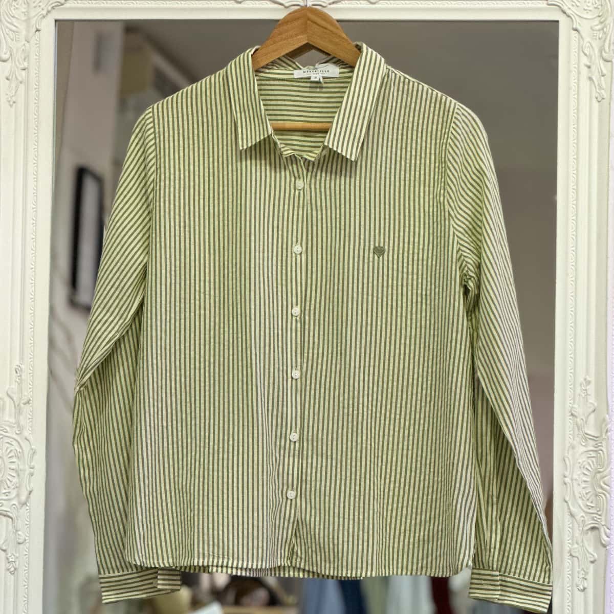 Chemise rayures vertes femme