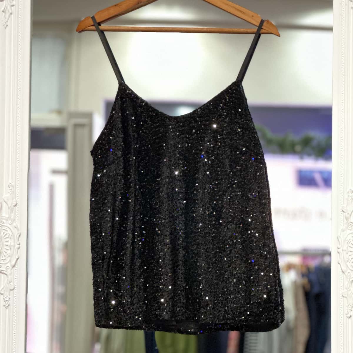 Débardeur à paillettes noir