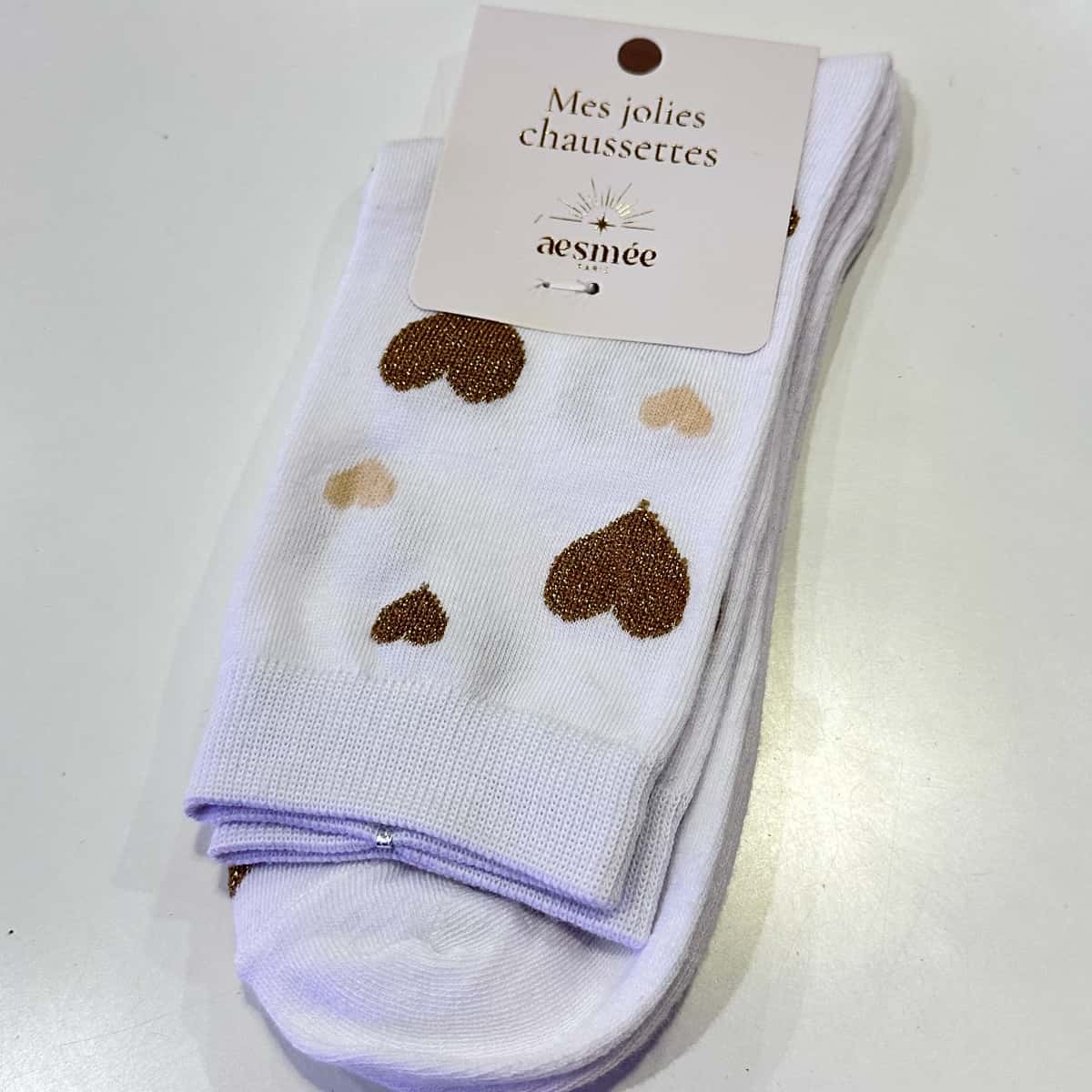 Chaussettes blanches coeur