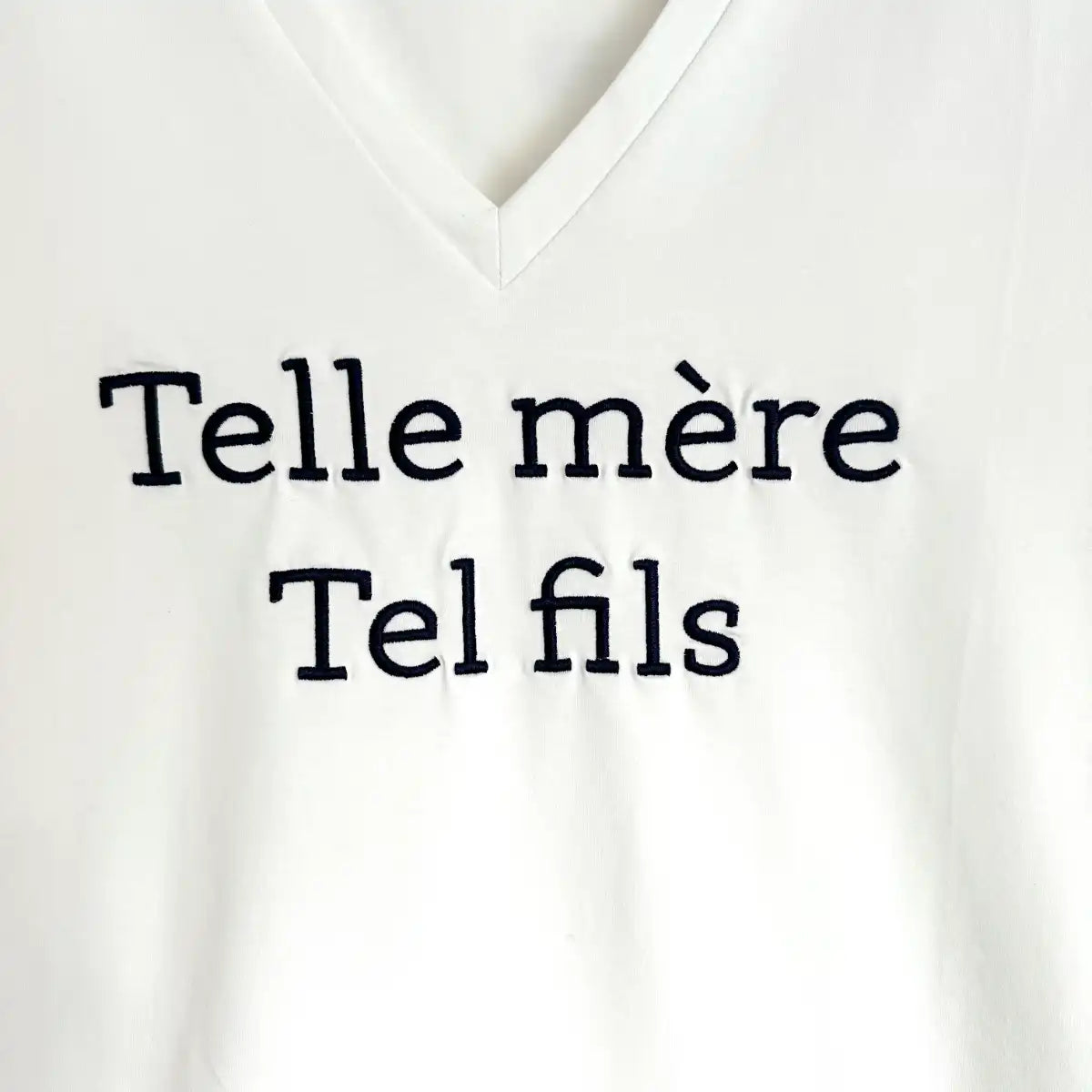 T-shirt « Telle mère tel fils »marine femme