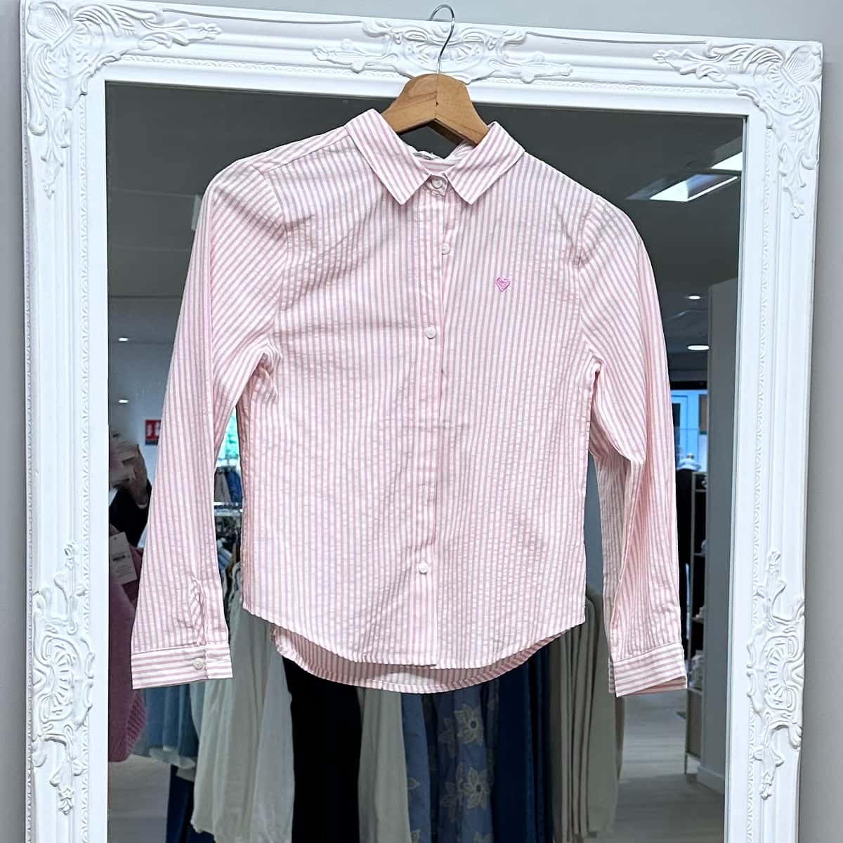 Chemise rayée rose junior E26