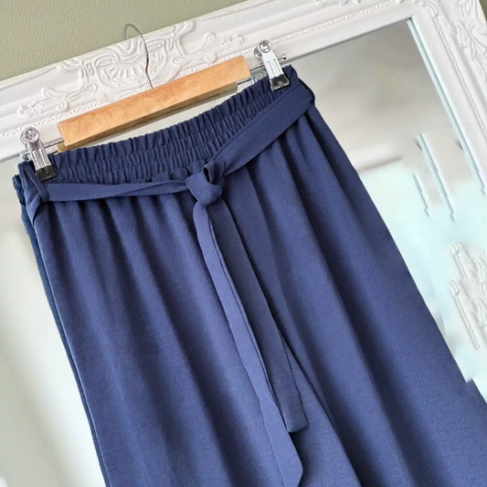 Pantalon fluide marine femme