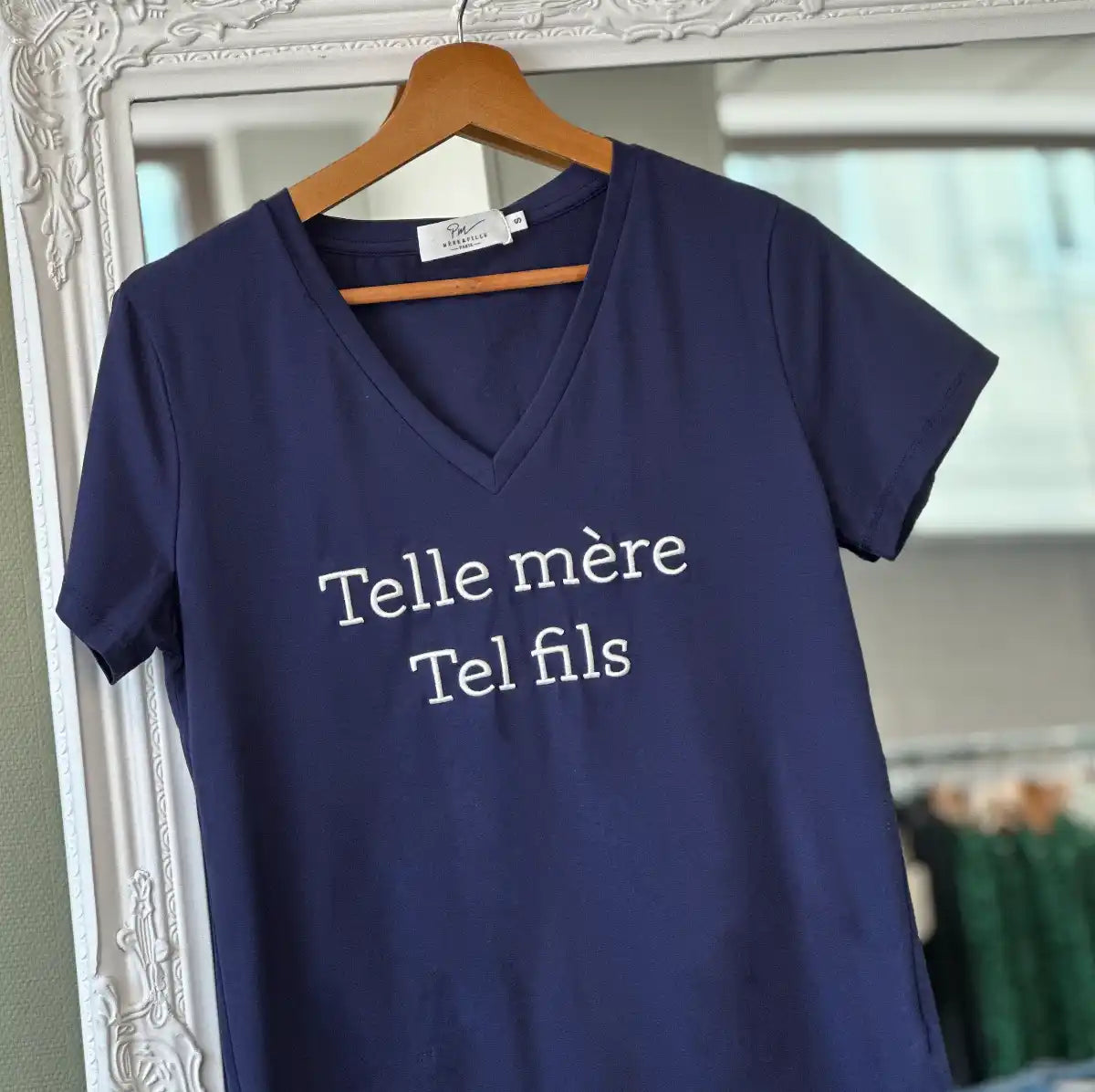 T-shirt « Telle mère tel fils »marine femme