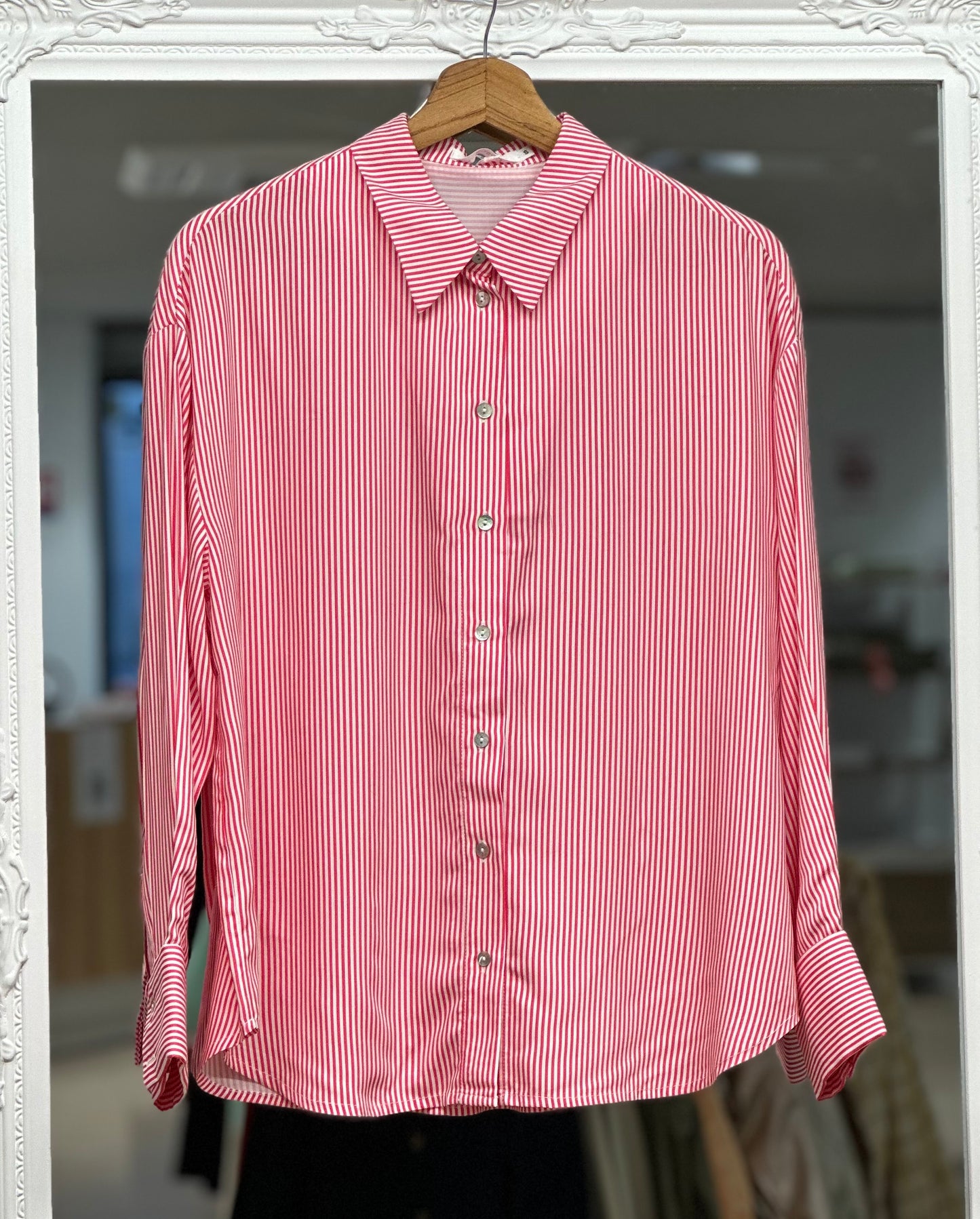 Chemise légère rayée rouge