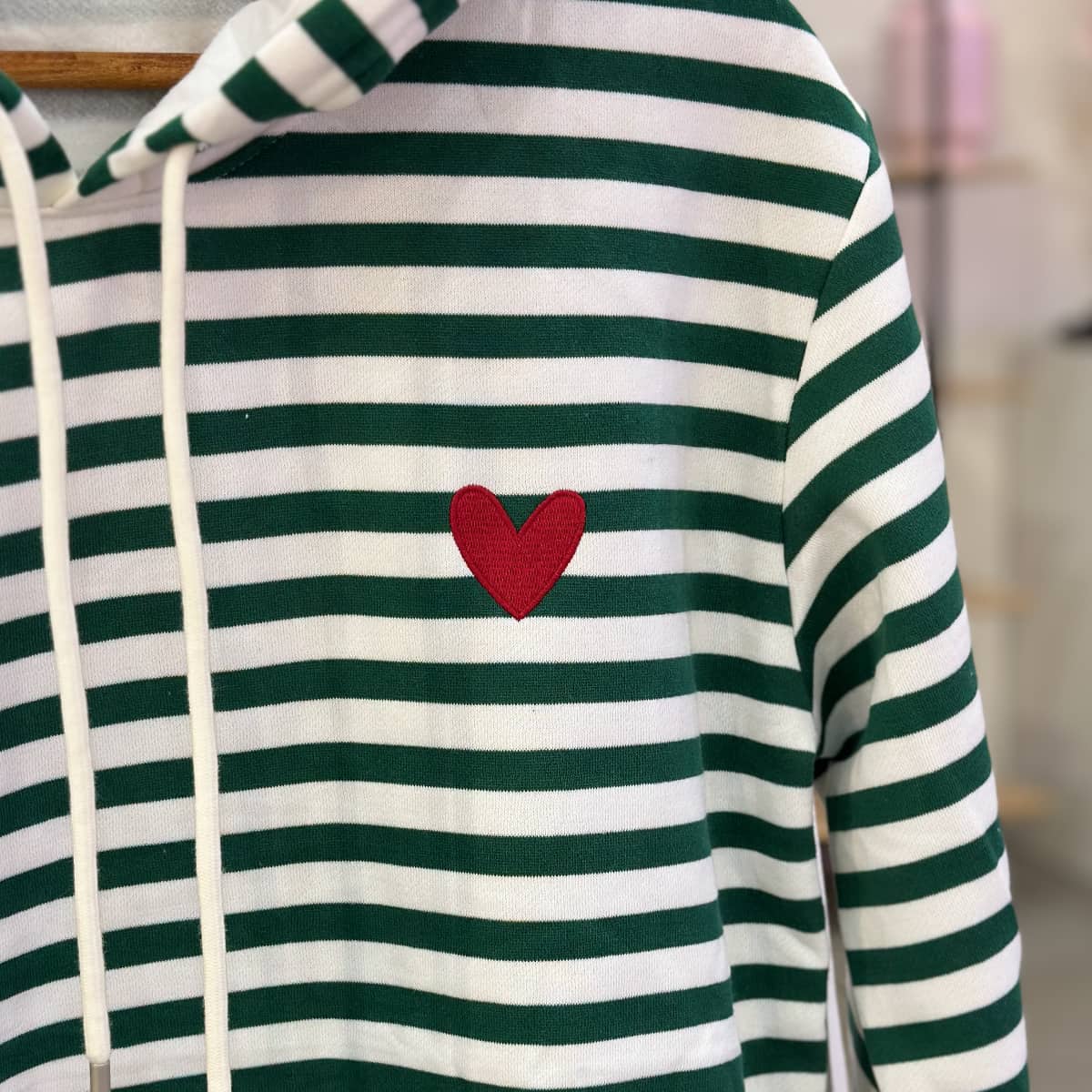 Sweat marinière vert enfant