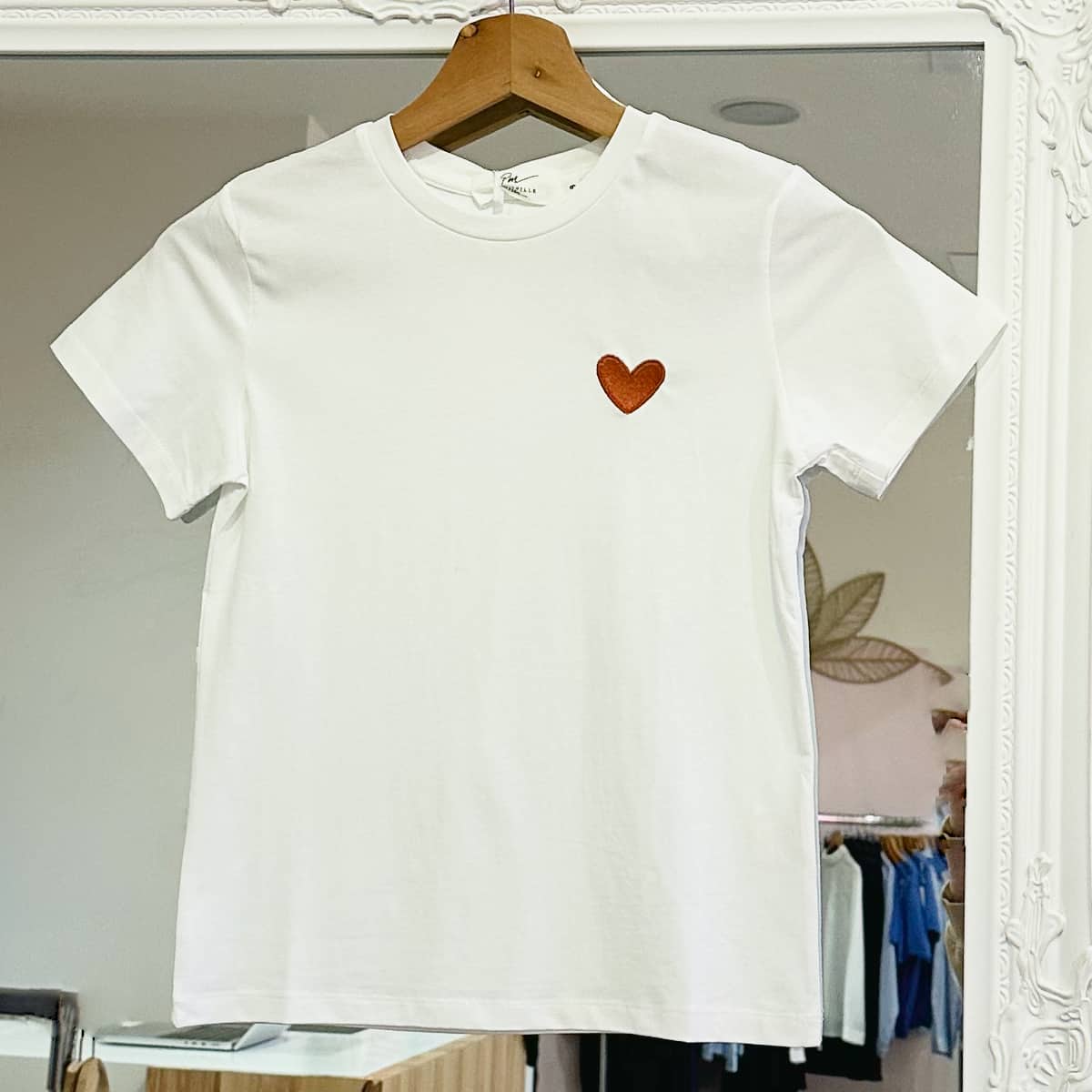 T-shirt cœur terracota junior
