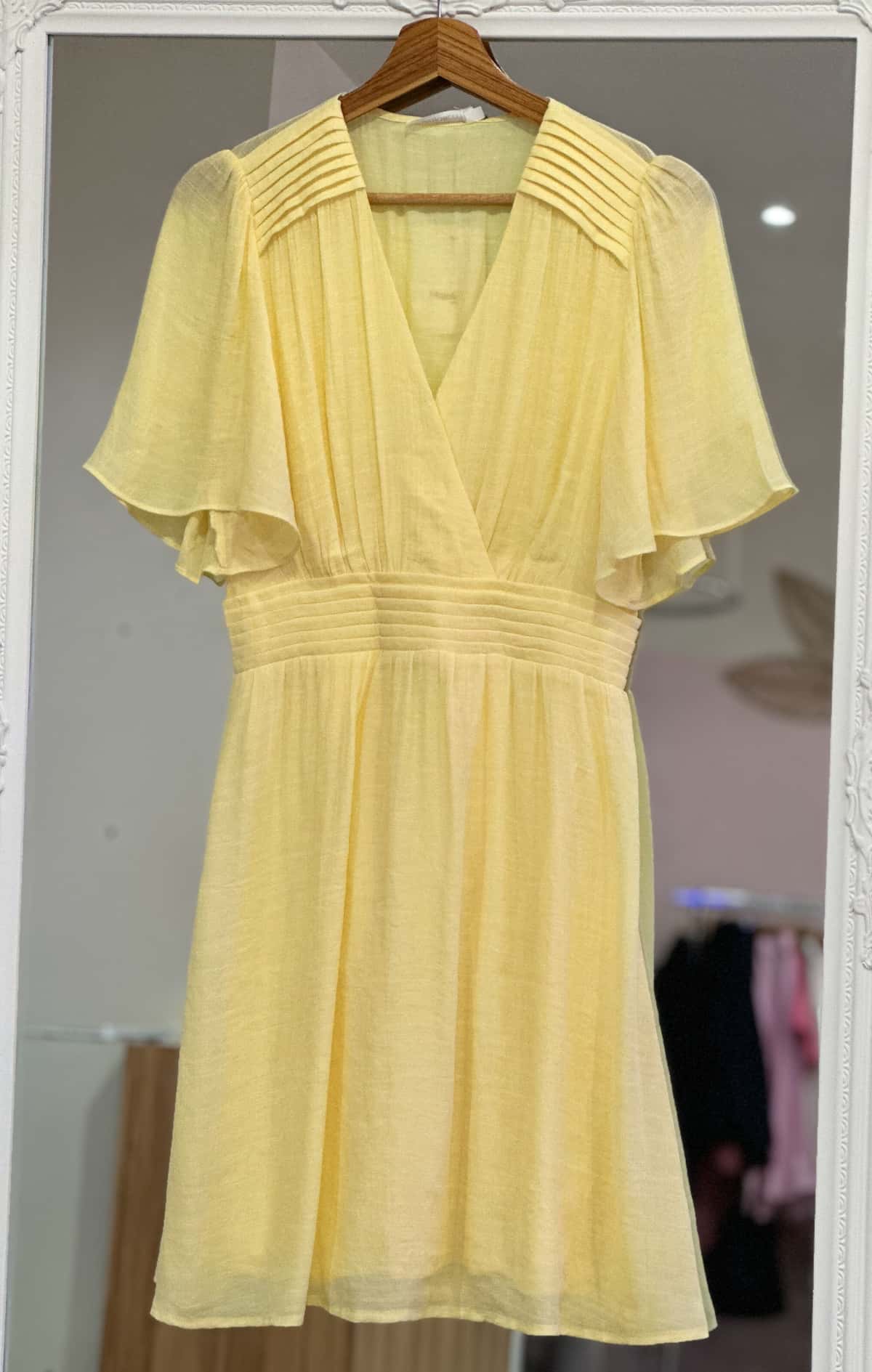 Robe courte jaune femme