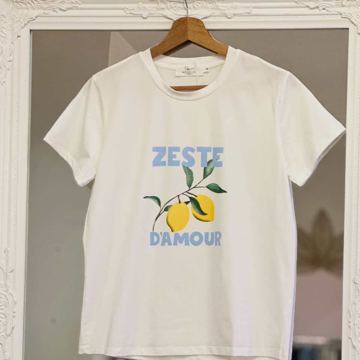 t shirt "Zeste d'Amour" bleu