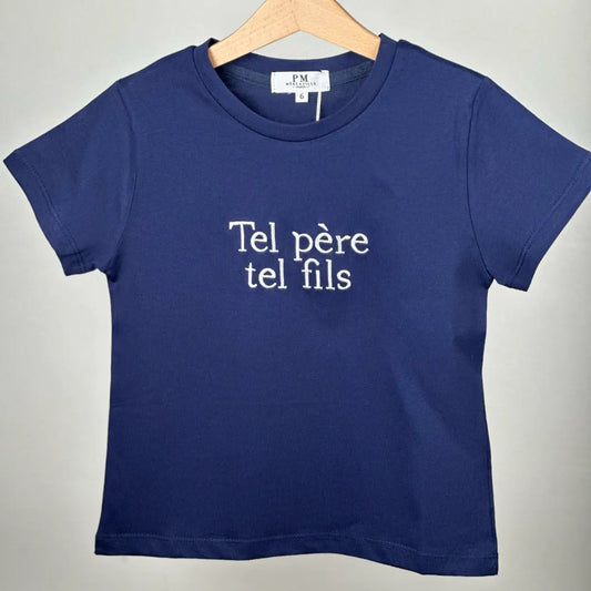 T-shirt Tel père tel fils blanc enfant