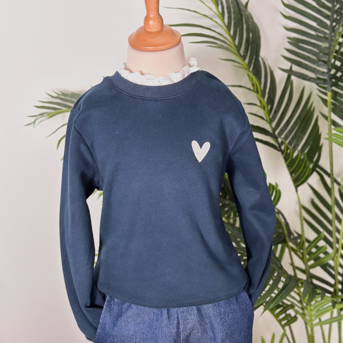 Sweat col dentelle enfant