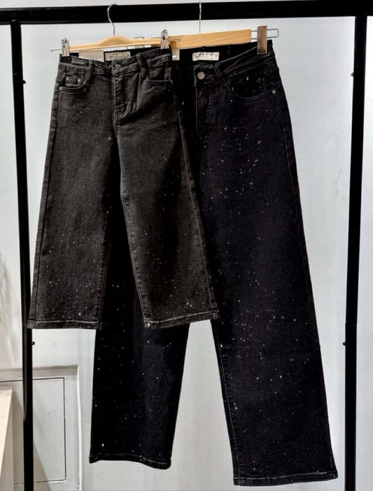 Jean noir paillettes junior
