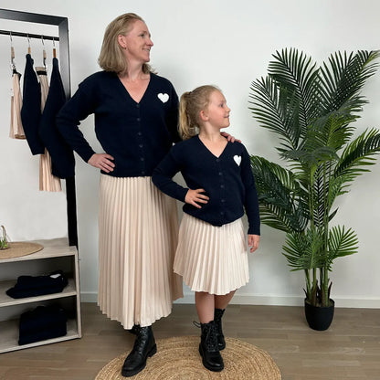 Jupe "plissée" marine courte à ceinture pailletée enfant