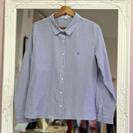 Chemise double rayures bleues femme
