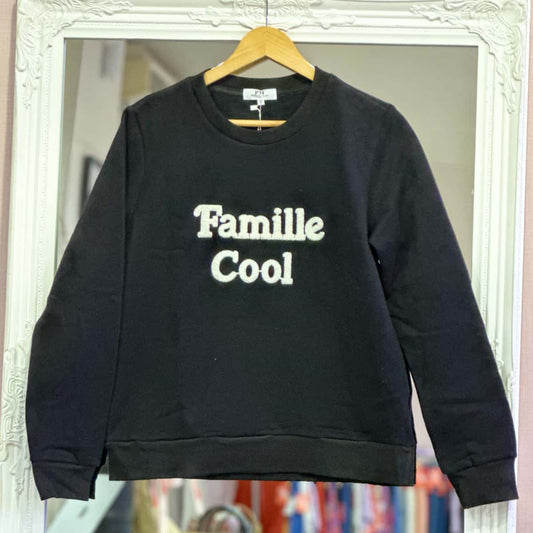Sweat famille cool noir