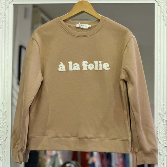 Sweat vert « A la folie » FEMME