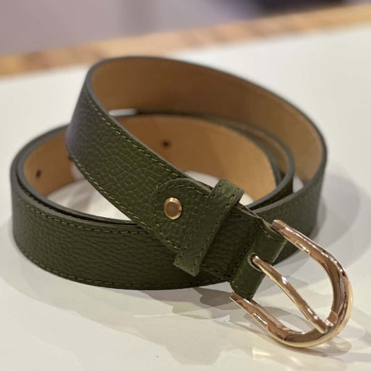 Ceinture cuir kaki