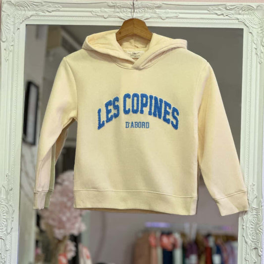 Sweat " les copines d'abord "écru  junior