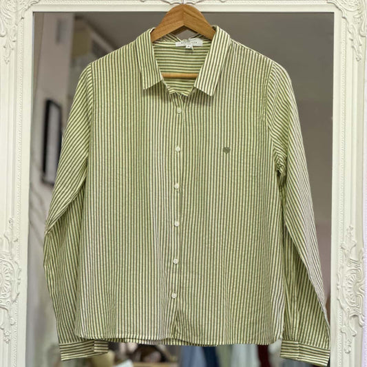 Chemise rayures vertes  femme
