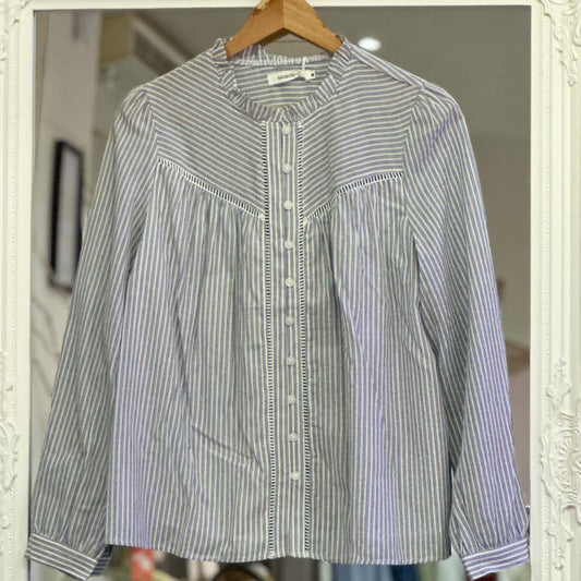 Chemise col mão rayée