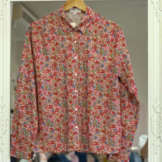 Chemise fleurie rouge