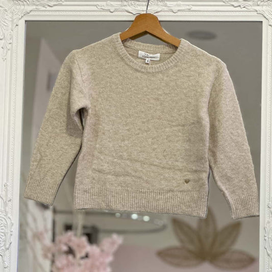 Pull beige col rond junior