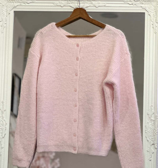 Pull gilet rose