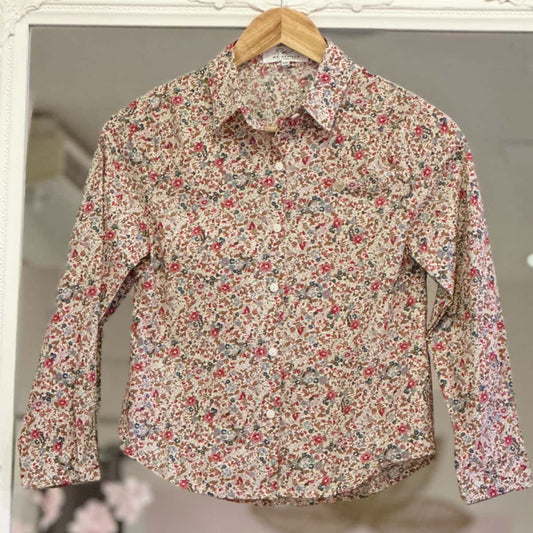 Chemise fleurie rose/bleu/beige