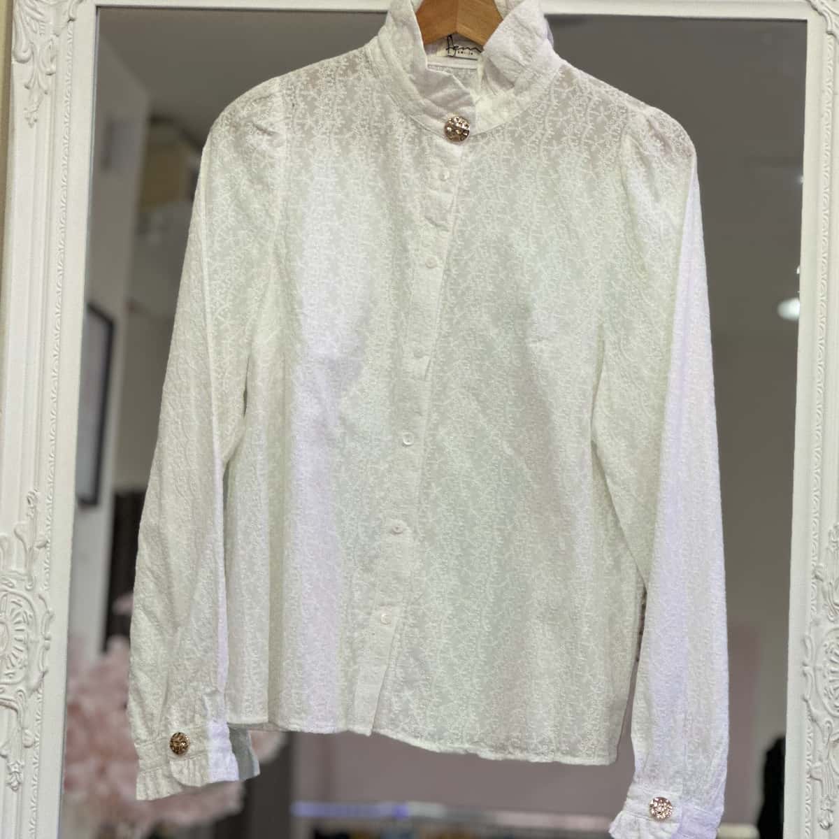 chemise col victorien bouton doré