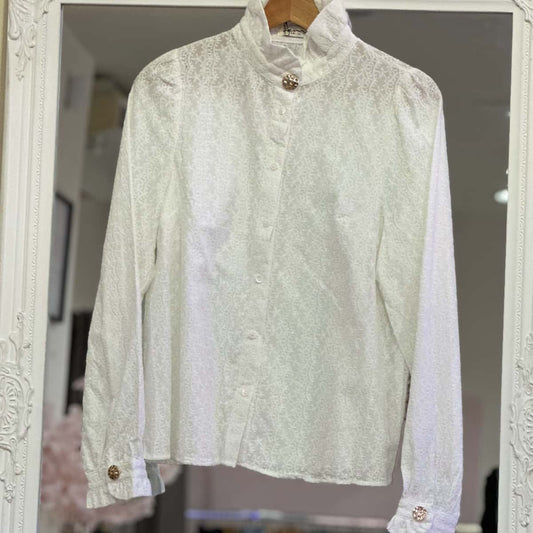 chemise col victorien bouton doré