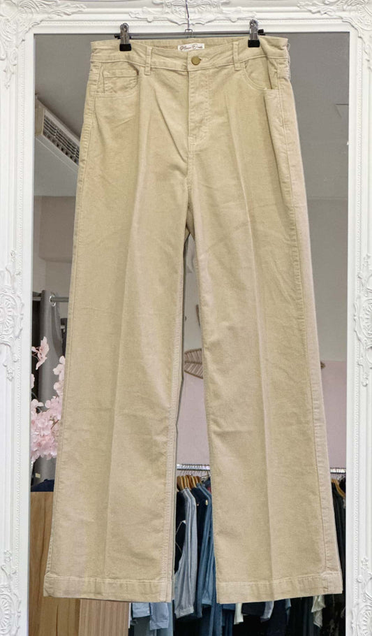 Pantalon velour beige