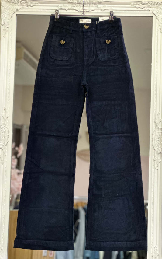 Pantalon velour marine