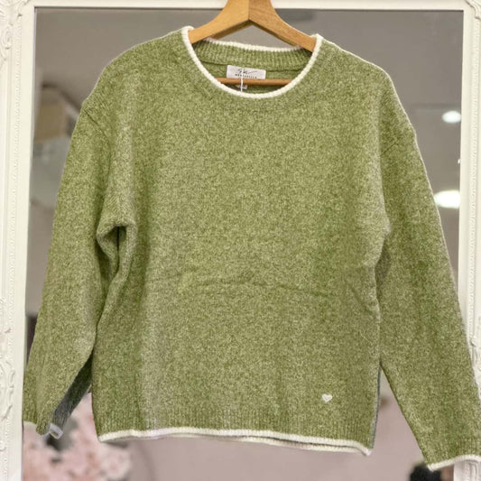 pull matcha col rond femme