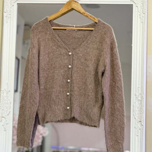 Gilet boutons perles