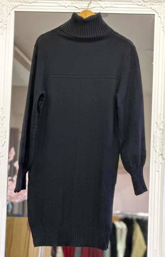 Robe col roulé noir