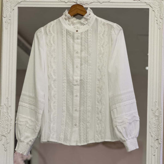 Chemise col dentelle
