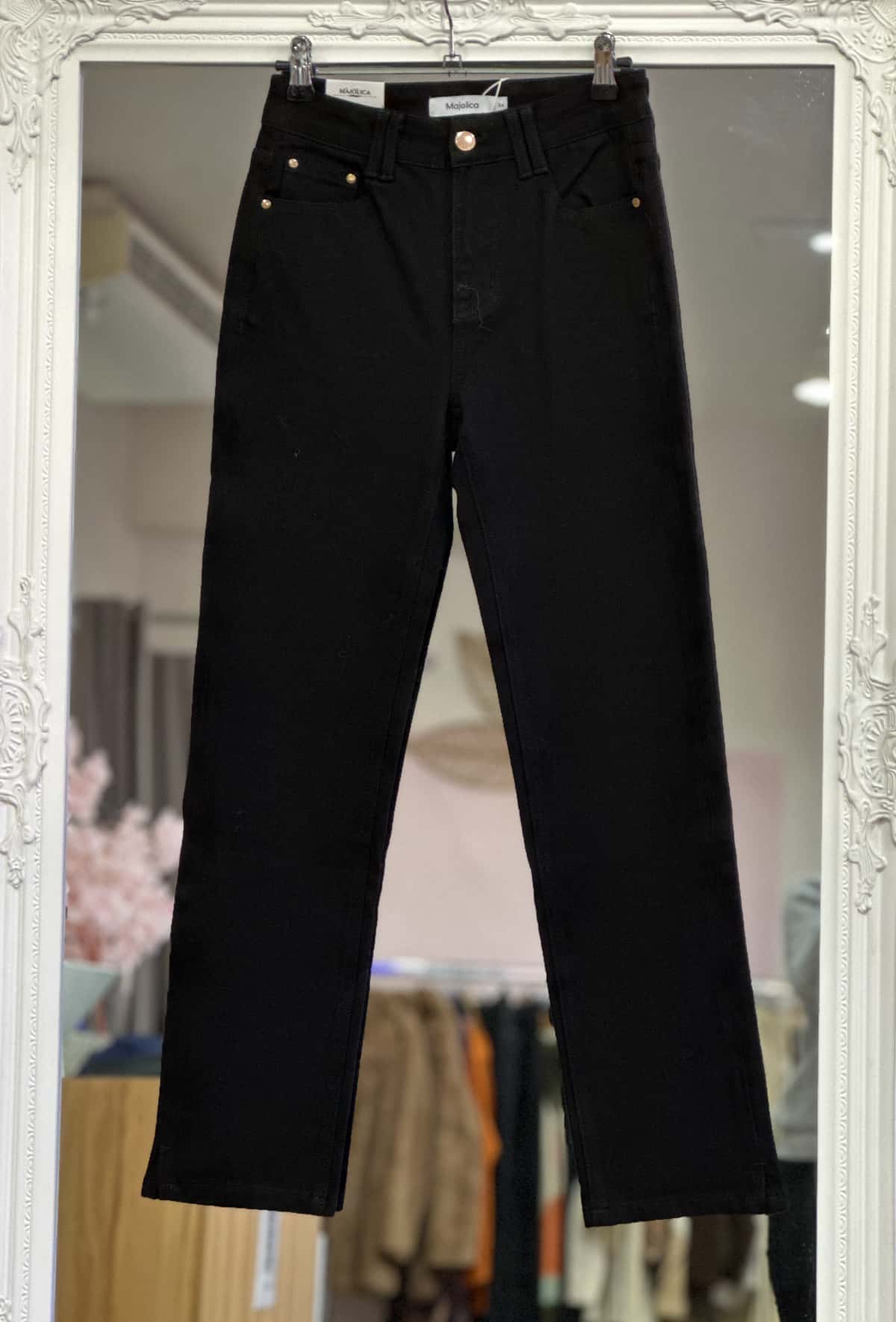 Jean noir bouton doré