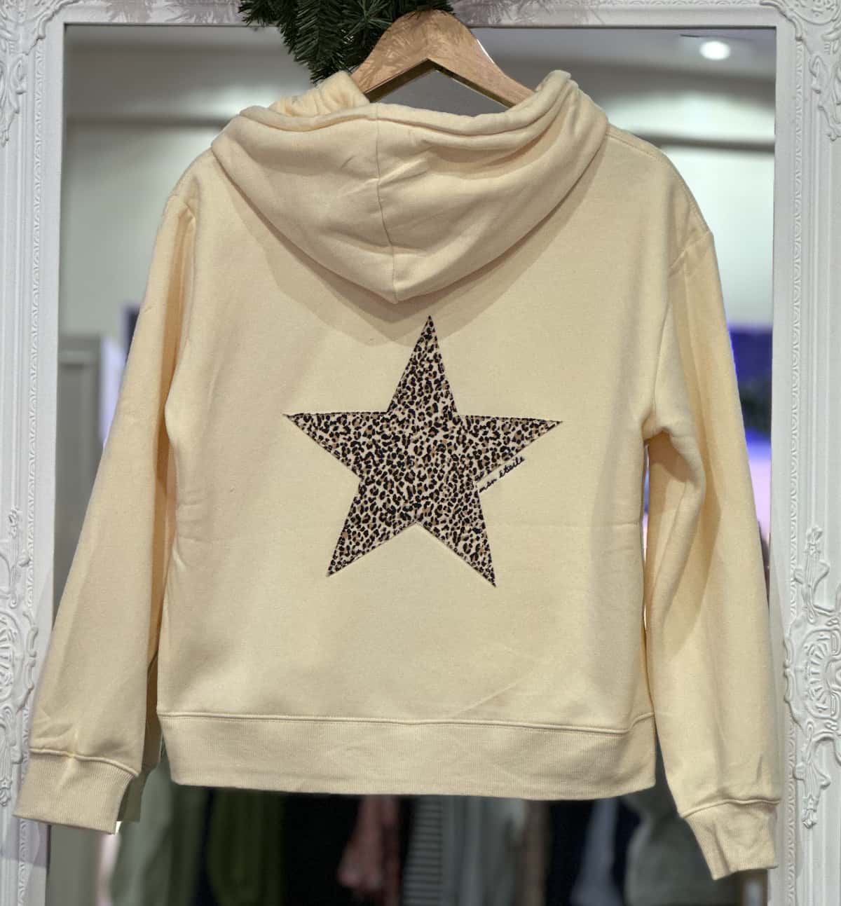 Sweat à capuche "Etoile" écru femme