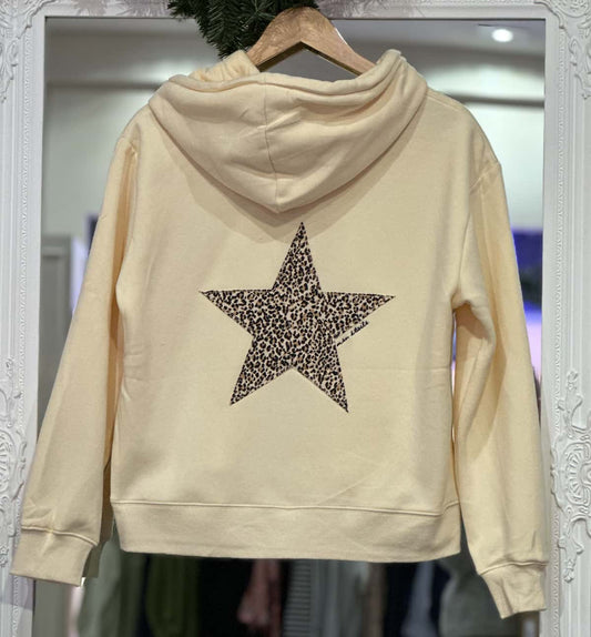 Sweat à capuche "Etoile" écru femme