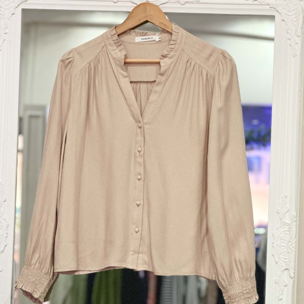 Chemise beige irisée
