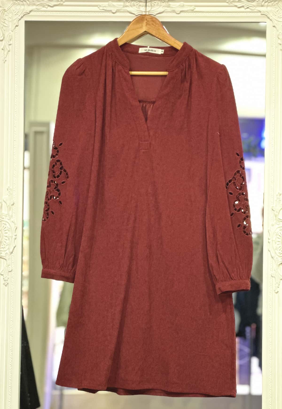 Robe velour bordeau