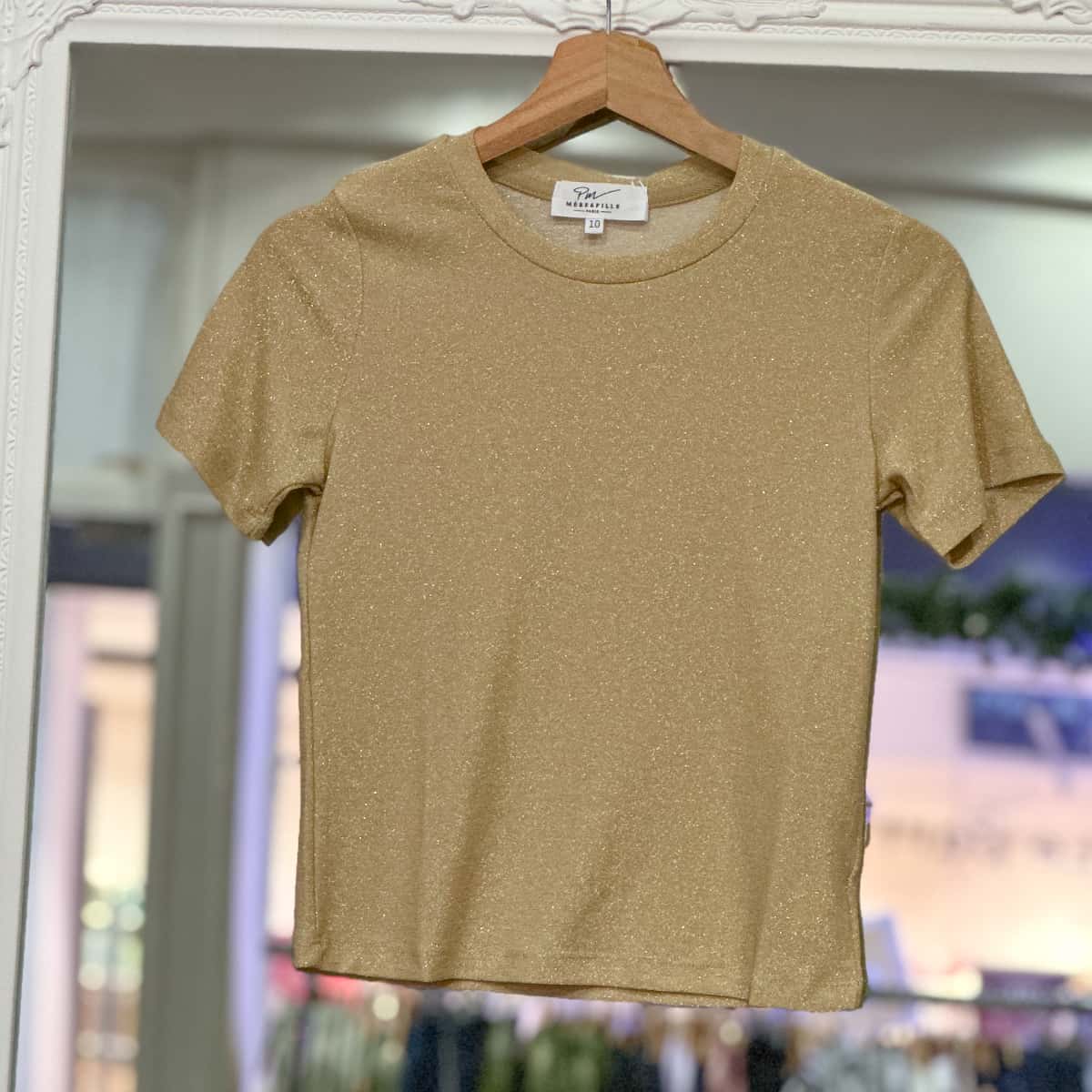 T shirt de fête doré junior