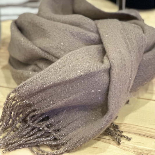 Echarpe chocolat pailletée