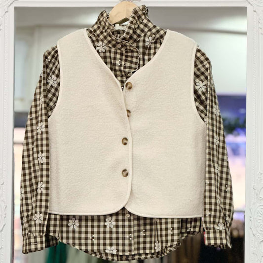 Gilet sans manche " berger" écru