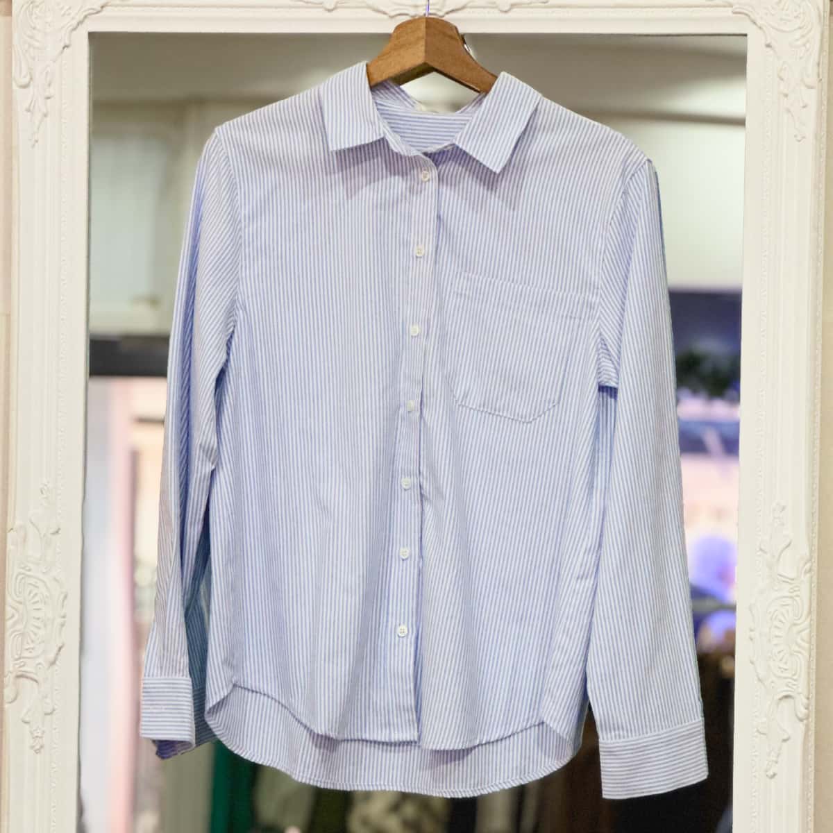Chemise rayée bleu ciel