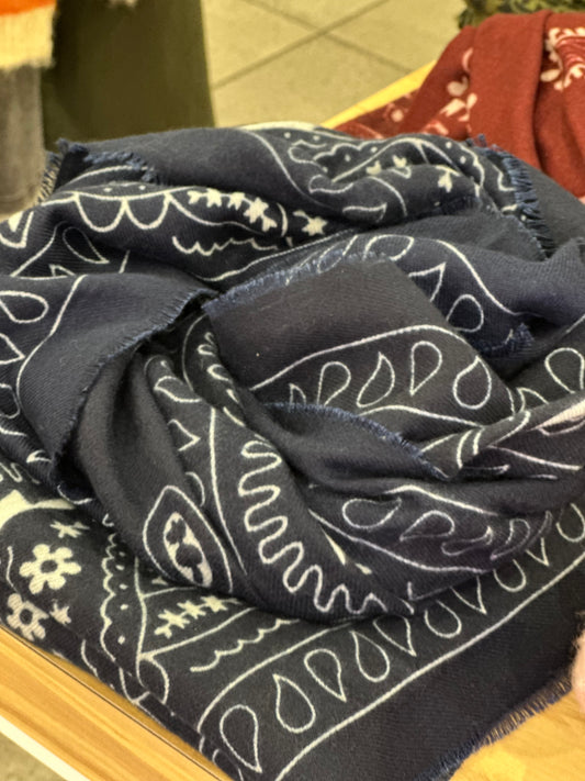 Echarpe imprimé bandana marine