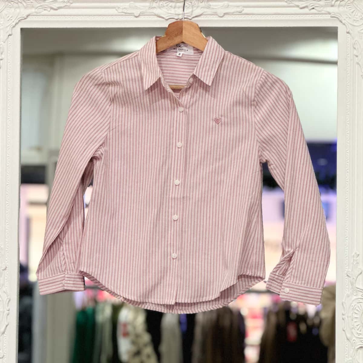 Chemise rayures rose  junior