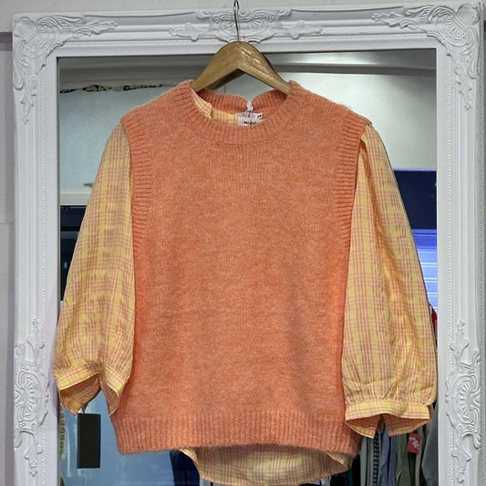 Pull sans manche orange